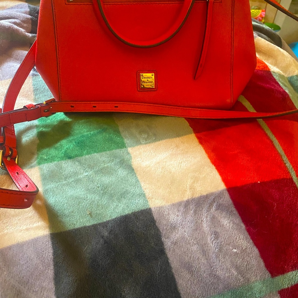 Dooney & Bourke small zip satchel in tomato